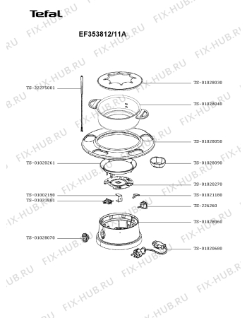 Схема №1 EF351416/11B с изображением Корпусная деталь для электрофондюшницы Tefal TS-01020261