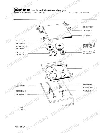 Взрыв-схема плиты (духовки) Neff 1114241633 1424-13NF - Схема узла 04