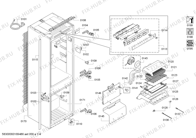 Схема №4 KI7863D30G с изображением Панель для холодильника Bosch 00744790