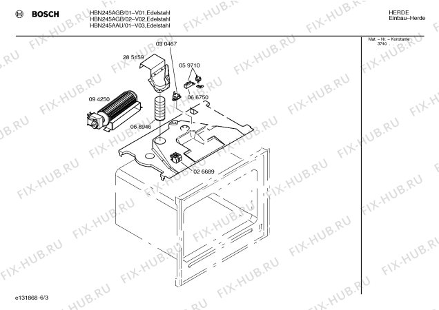 Схема №6 HBN245AEU с изображением Направляющая для плиты (духовки) Bosch 00151508