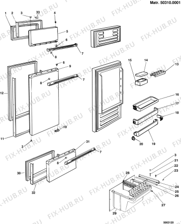 Взрыв-схема холодильника Indesit R33003TPEINDES (F005418) - Схема узла