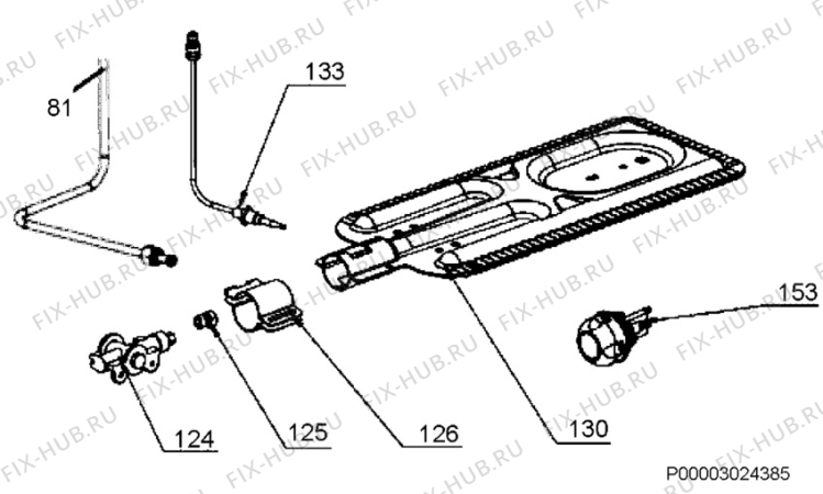 Взрыв-схема плиты (духовки) Electrolux EKG501104W - Схема узла Functional parts