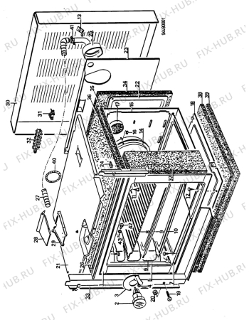 Взрыв-схема плиты (духовки) Elektro Helios SU355 - Схема узла H20 Oven primary (large) D