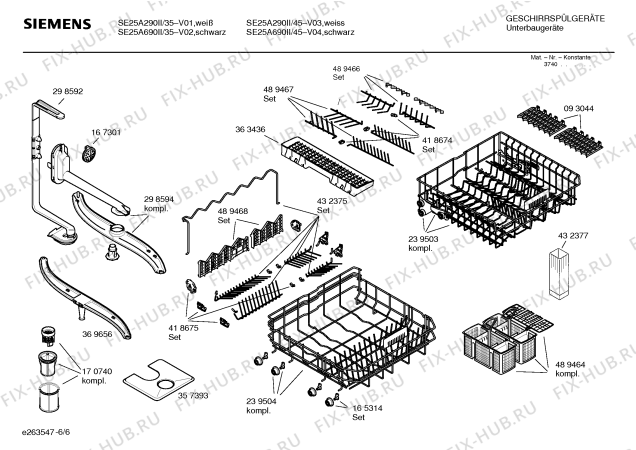 Взрыв-схема посудомоечной машины Siemens SE25A290II - Схема узла 06
