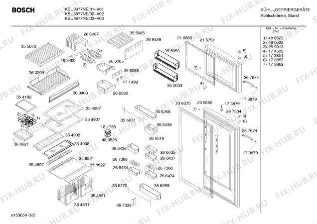 Взрыв-схема холодильника Bosch KSU3977NE - Схема узла 02