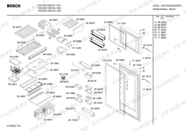 Схема №3 KSU3977GB с изображением Панель для холодильника Bosch 00480732