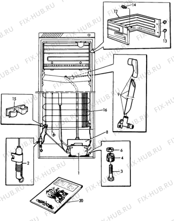 Взрыв-схема холодильника Privileg 0214098 - Схема узла C10 Cold, users manual