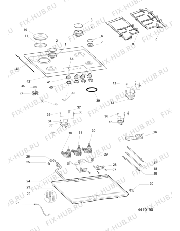 Схема №1 TG631EAN (F062222) с изображением Керамическая поверхность для плиты (духовки) Indesit C00274454