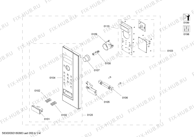 Схема №4 H12GE60N0G с изображением Панель для микроволновой печи Bosch 12012827