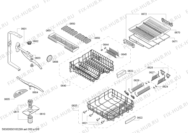 Взрыв-схема посудомоечной машины Siemens SN26L881TR - Схема узла 06