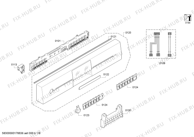 Схема №6 SN45L880SK с изображением Панель управления для посудомоечной машины Siemens 00746715