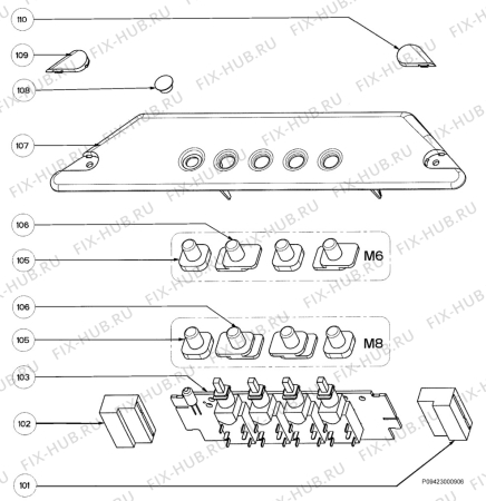 Взрыв-схема вытяжки Zanussi ZHT6011W - Схема узла Section 2