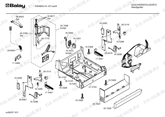 Схема №6 3VB480A с изображением Передняя панель для посудомойки Bosch 00359176