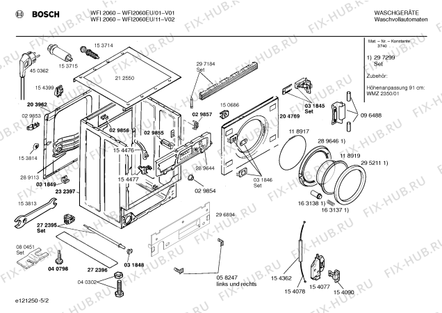 Взрыв-схема стиральной машины Bosch WFI2060EU WFI2060 - Схема узла 02