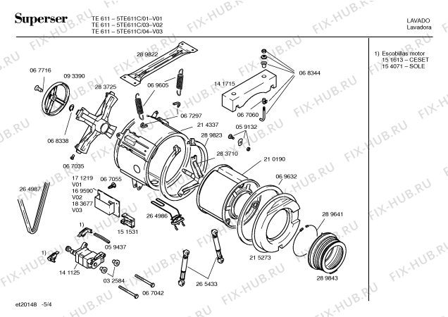 Схема №5 5TS611C TS611 с изображением Инструкция по эксплуатации для стиралки Bosch 00528854