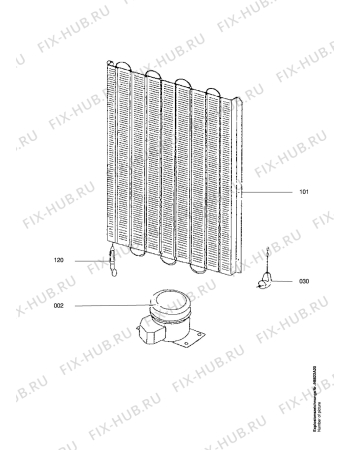 Взрыв-схема холодильника Privileg 302798-4 - Схема узла Freezer cooling system