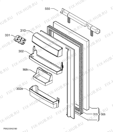 Схема №1 JLBIUCFR07 с изображением Дверца для холодильника Aeg 2064758051