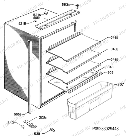 Взрыв-схема холодильника Aeg SKS58802S0 - Схема узла Housing 001