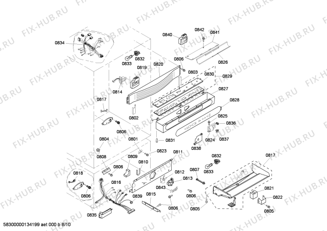Схема №10 KBURT3675E с изображением Панель для посудомоечной машины Bosch 00143801