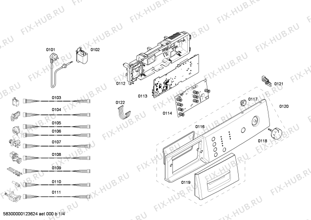 Схема №4 WAE2016XEP с изображением Ручка для стиралки Bosch 00642107