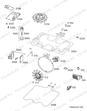 Взрыв-схема плиты (духовки) Electrolux EB4SL60SP - Схема узла Electrical equipment