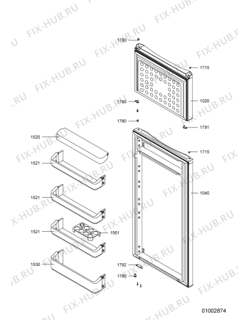 Схема №3 ARC 2263/AL с изображением Дверка для холодильника Whirlpool 481241778195