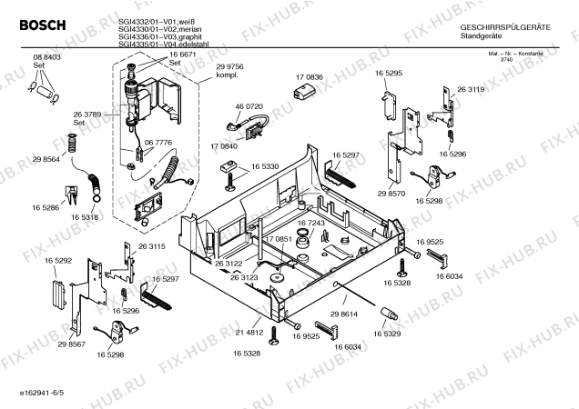 Взрыв-схема посудомоечной машины Bosch SGI4335 - Схема узла 05