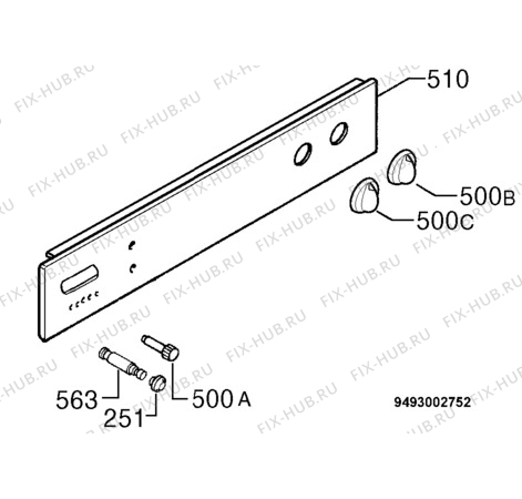 Взрыв-схема плиты (духовки) Electrolux EOB850W - Схема узла Command panel 037