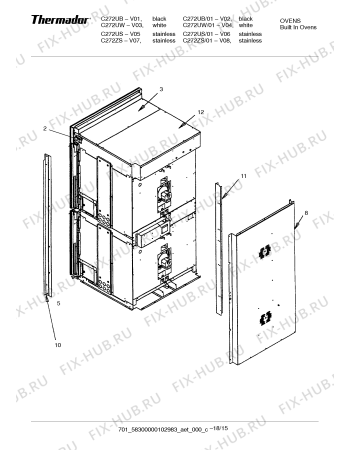 Схема №18 C272ZS с изображением Плата для плиты (духовки) Bosch 00486268