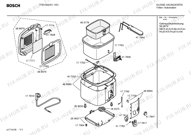 Схема №1 TFB1002 с изображением Терморегулятор для электротостера Bosch 00417836