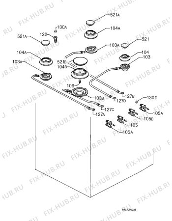 Взрыв-схема плиты (духовки) Corbero 6040NX/7 - Схема узла Functional parts 267