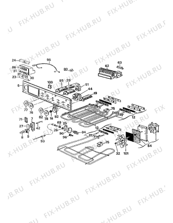 Взрыв-схема плиты (духовки) Electrolux CO1285P1 - Схема узла Oven equipment