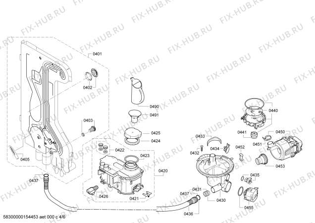 Взрыв-схема посудомоечной машины Neff S41E50W0GB - Схема узла 04