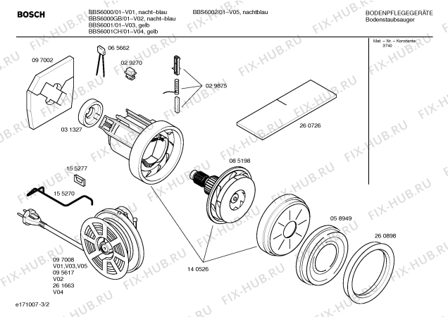 Взрыв-схема пылесоса Bosch BBS6000 ACTIVA 60 - Схема узла 02