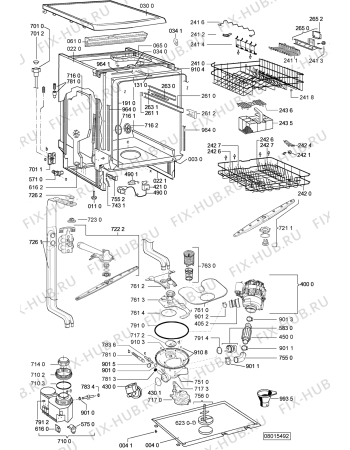 Взрыв-схема посудомоечной машины Bauknecht GSFK 2528 WS - Схема узла
