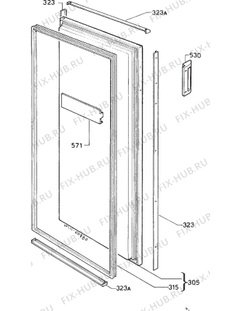 Взрыв-схема холодильника Zanussi ZV190L - Схема узла Door 003