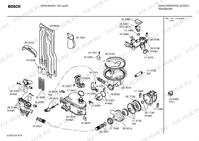 Схема №6 SRS5302, Sportline с изображением Инструкция по эксплуатации для посудомоечной машины Bosch 00528970