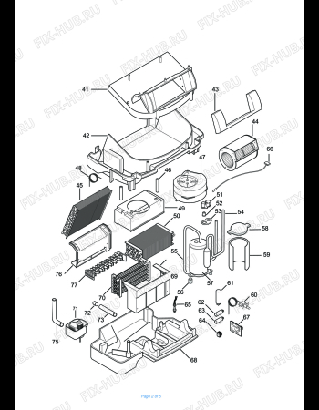 Взрыв-схема кондиционера DELONGHI PAC 45ECO EX:2 DA MATR. 30111 - Схема узла 2