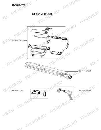 Схема №1 SF4012C0/D80 с изображением Провод для фена Rowenta CS-00143108