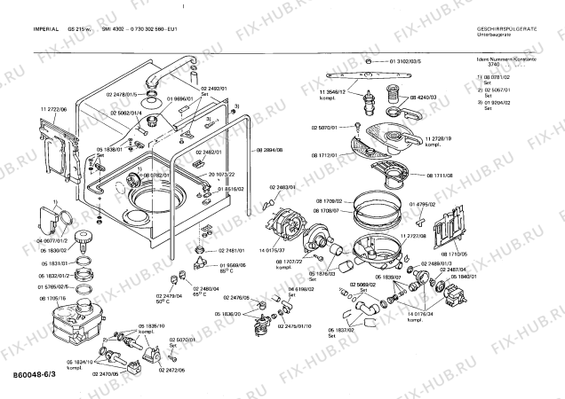 Схема №6 0730302560 GS215W с изображением Панель для посудомоечной машины Bosch 00113794