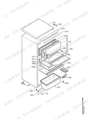 Взрыв-схема холодильника Aeg S2373-4KA - Схема узла Housing 001