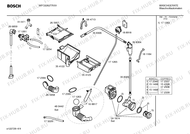 Взрыв-схема стиральной машины Bosch WFO2262TR Maxx WFO2262 - Схема узла 04