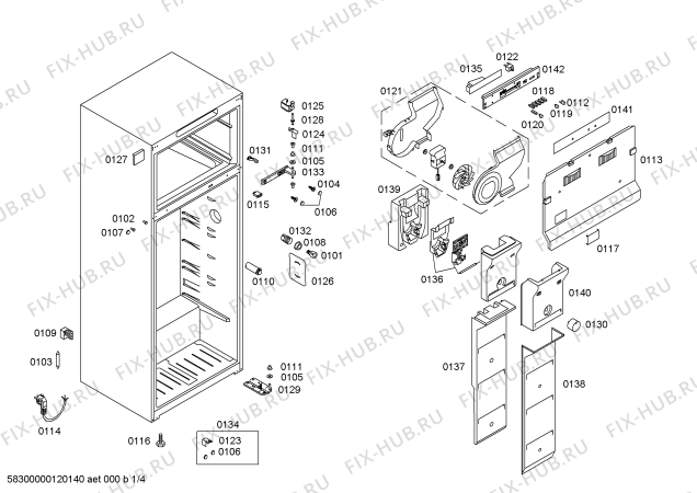 Схема №4 KDN40X60 с изображением Дверь морозильной камеры для холодильной камеры Bosch 00244981