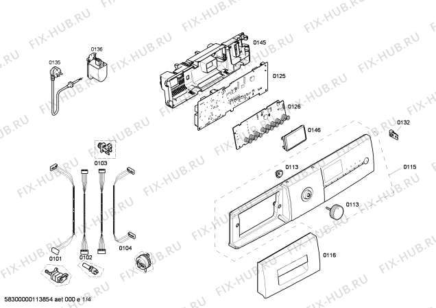 Схема №4 WM10E460PL E 10.46 с изображением Панель управления для стиралки Siemens 00449645