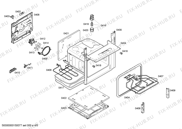 Схема №5 HCE744350R с изображением Кабель для плиты (духовки) Bosch 00650985