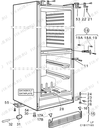 Взрыв-схема холодильника Upo KF8749 - Схема узла C10 Cabinet