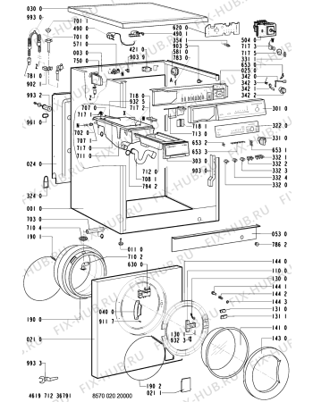 Схема №2 AWM 020/WS-B с изображением Декоративная панель для стиральной машины Whirlpool 481245219646