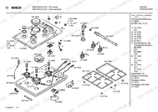 Схема №1 NMT652CEU с изображением Варочная панель для электропечи Bosch 00213255