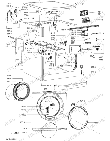 Схема №2 WAE 7729 с изображением Обшивка для стиралки Whirlpool 481010381368