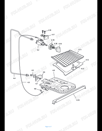 Взрыв-схема плиты (духовки) DELONGHI EGK 854 - Схема узла 4